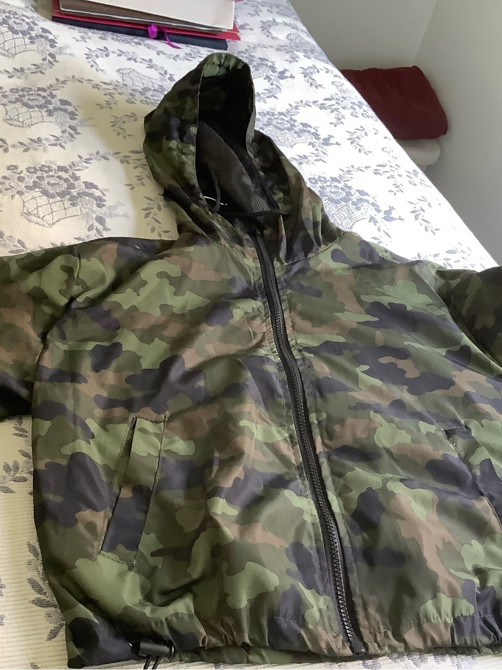Camo Hooded Zip Jacket - Green/Brown/Black